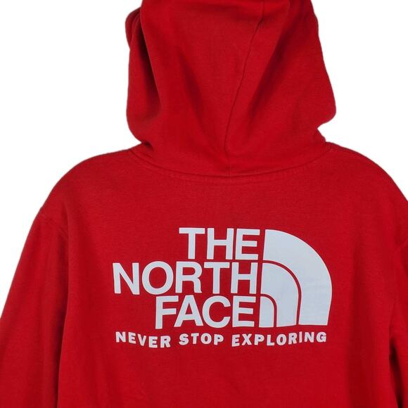 The North Face Men's Red Pullover Hoodie Never Stop Exploring Half Dome Medium - Picture 5 of 8